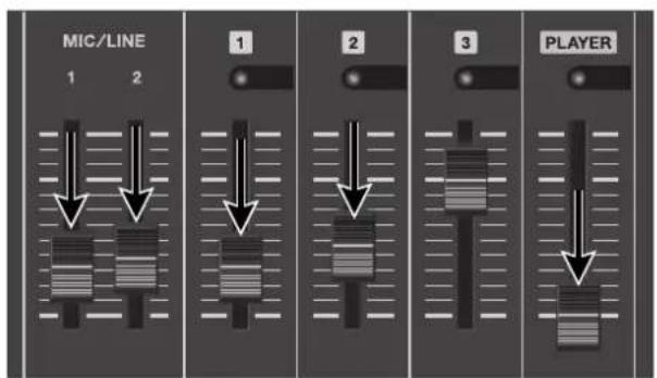 MIC/LINE 1 2 1 2 3 PLAYER