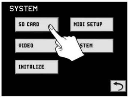 SYSTEM SD CARD MIOI SETUP VIDEO SYSTEM INITIALIZE