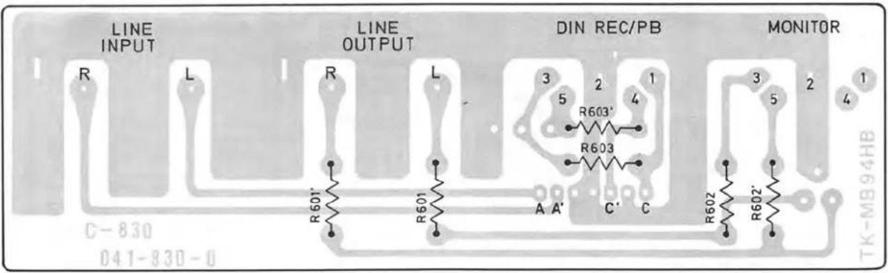 LINE INPUT LINE OUTPUT DIN REC/PB MONITOR R L R L 3 2 1 5 4 R603' R603 A A' C C 3 2 1 5 4 R602' R602' C-830 041-830-0 TK-MB94HB