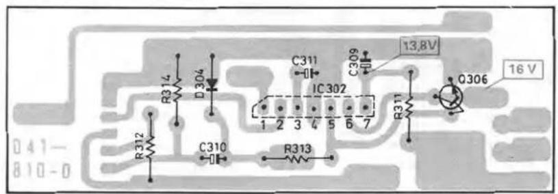 0 4 1 - 8 10 - 0 R312 R314 D304 C311 -0 IC302 1 2 3 4 5 6 7 R313 R319 C309 13.8V Q306 16 V