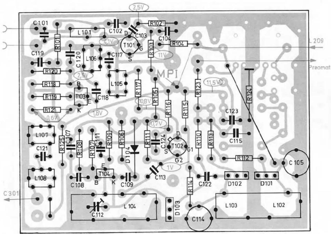 2.5V C101 R101 L101 C102 D C103 T101 G S R102 C104 R103 R104 C119 C120 L106 C117 MPI R120 2.5V B E K L105 R117 R105 R116 R115 R123 11.5V R124 L107 C121 R125 C107 R108 C111 R109 R106 D104 0.7V C124 D T102 G1 S G2 C108 B E K C109 C113 C122 D102 D101 R112 C105 L108 L104 C112 L103 L102 C301 D103