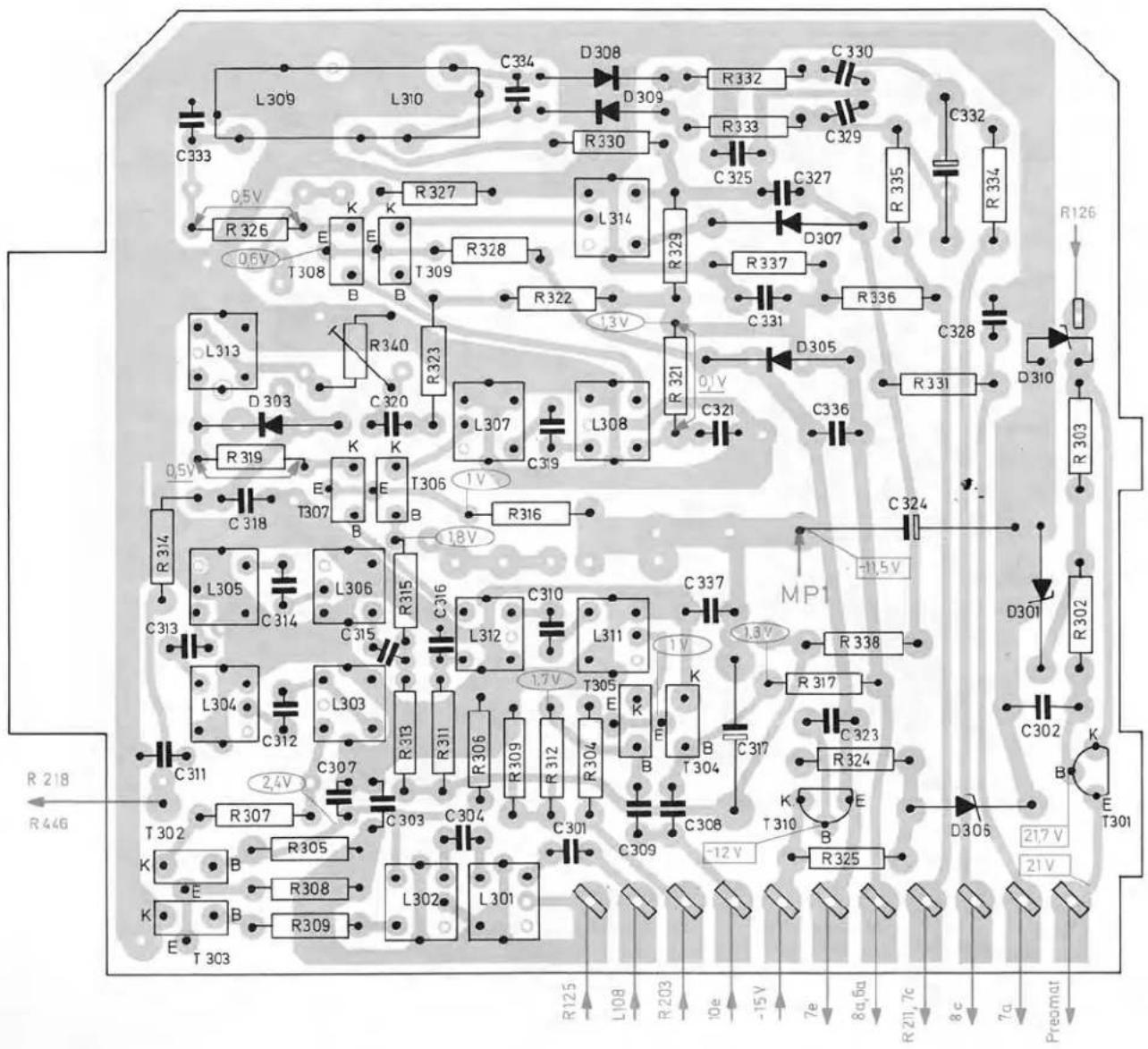 L309 L310 C334 D308 R332 C330 C333 R330 R333 C329 C325 C327 R335 R334 R126 0.5V R 326 0.6V E K E T308 B B T309 R328 R329 R327 D307 R322 1.3V R337 R336 L314 L313 R340 R323 D 303 C320 R321 L307 L308 C319 0.5V R 319 E K E T306 1V T307 B B R316 R314 L305 L306 R315 C316 L312 C310 L311 MP1 C314 C314 C315 C316 C317 R 338 C313 L304 L303 C312 C307 R313 R311 R309 R312 R304 E K B T 304 C317 R 324 C311 C307 C304 C301 C308 C309 -12 V R 325 D305 217 V T 302 R 305 E R 308 L 302 L 301 R 125 L108 R 203 IDe -15 V 7e 8a,6a R 217,7c 8c 7a Pregmat K E T 303 R 218 R 446
