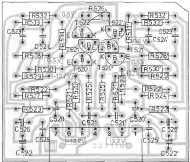 R532 0.8 V R533 C523 R524 R528 0.5 V R530 R529 R522 R527 R523 C520 C521 C521' C520' C526 C525 7 6 5 4 3 2 1 13.2 V 13.2 V 1 C525' C522' R526 T522 E B K E B K E T520 R521 R520 R525 R521 R520 R525 R521' R523 C520 C521 C521' C520' C526' C526' C525'