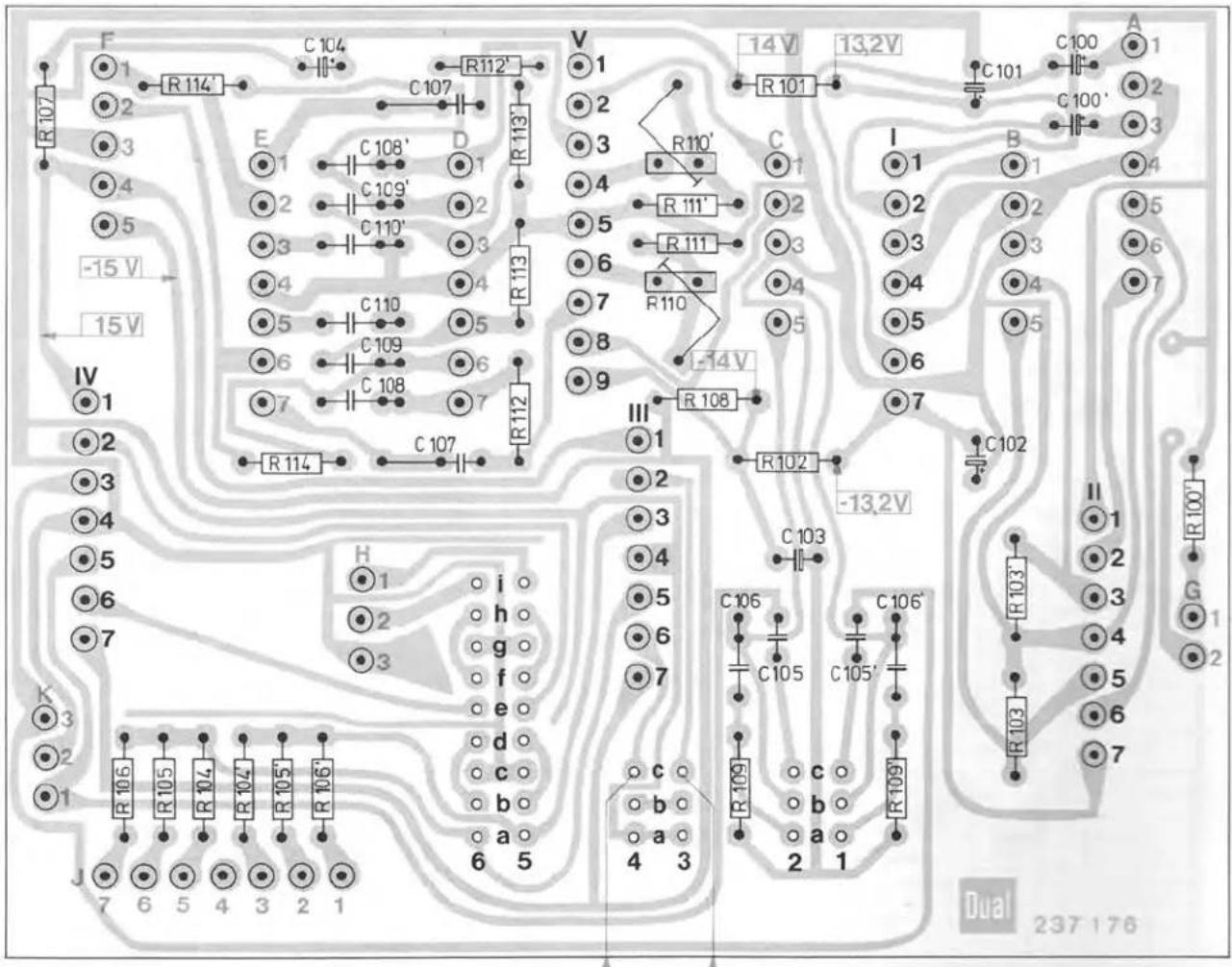F 1 2 3 4 5 -15 V 15 V IV 1 2 3 4 5 6 7 K 3 2 1 J 7 6 5 4 3 2 1 R107 R114' C104 R112' C107 E 1 2 3 4 5 6 7 8 9 R113 C108' C109' C110' C110 C109 C108 C107 R112 V 1 2 3 4 5 6 7 8 9 R110' R111' R110 -14 V R108 I 2 3 4 5 6 7 III 1 2 3 4 5 6 7 R102 -13.2V C103 C106 C105 C105' C106' R109' R109' 2 1 Dual 237 176