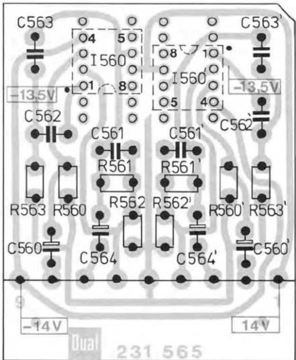 C563 -13.5V C562 C561 R561 R562 C560 C564 C561' R561' R562' C560 C564' C563' -13.5V C562' C561' R561' R562' C560 -14V 14V Dual 231 565