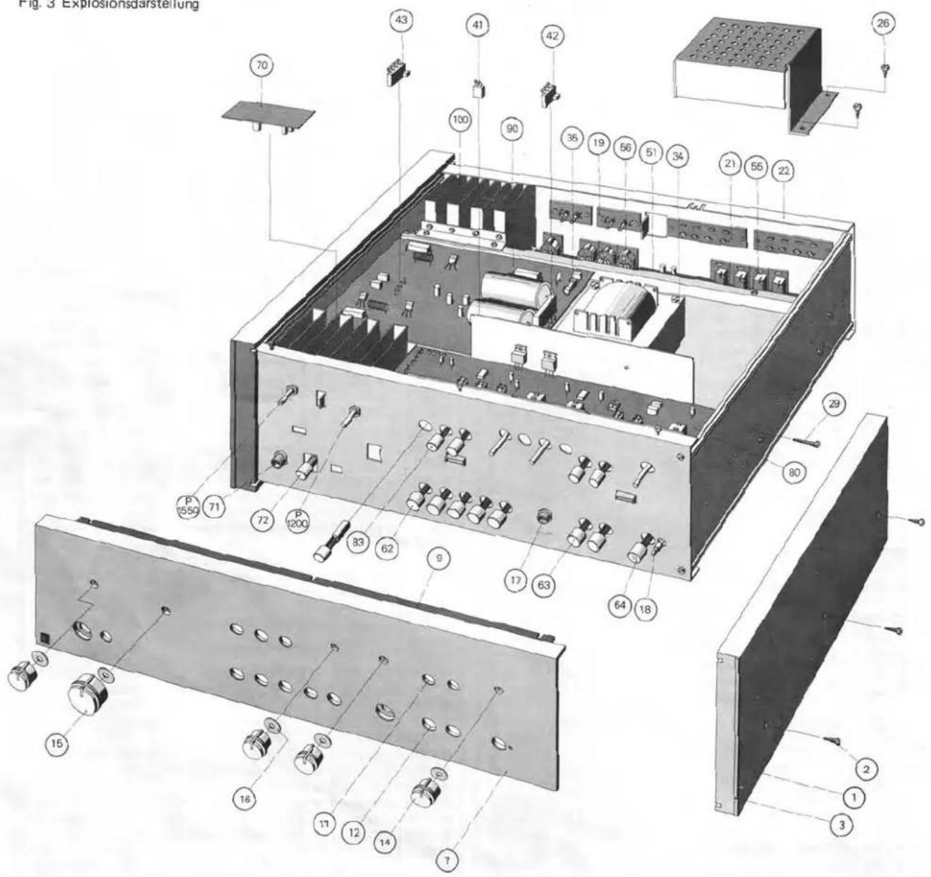 Fig. 3 Explosionsgarstellung 70 43 41 42 100 90 35 19 56 51 34 21 55 22 26 P 1550 71 72 P 1200 83 62 9 17 63 64 18 29 80 15 16 17 12 14 7 2 1 3