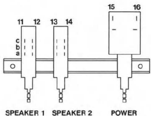 11 12 13 14 c b a 15 16 SPEAKER 1 SPEAKER 2 POWER