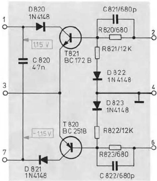 D820 1N 4148 1.15 V C 820 47n T821 BC 172 B -1.15 V T 820 BC 251B C821/680p R820/680 R821/12 K D 822 1N 4148 D 823 1N4148 R822/12K R823/680 C 822/680p 7 D 821 1N4148