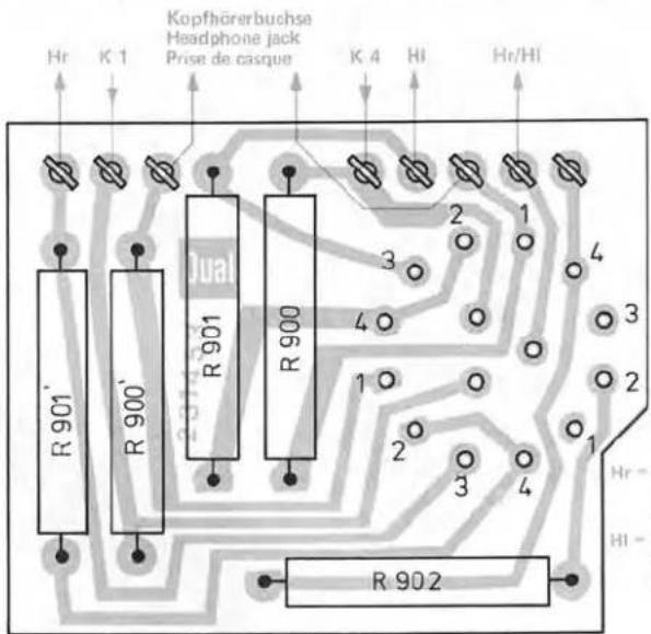Kopfhörerbuchse Headphone jack Prise de casque Hr K 1 K 4 HI Hr/Hi R 901' R 900' R 901 R 900 3 2 1 4 3 2 1 2 3 4 Hr- HI- R 902