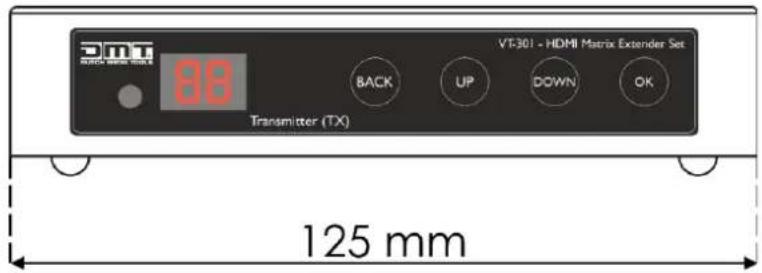 DTM 88 VT301 - HDMI Matrix Extender Set BACK UP DOWN OK Transmitter (TX) 125 mm