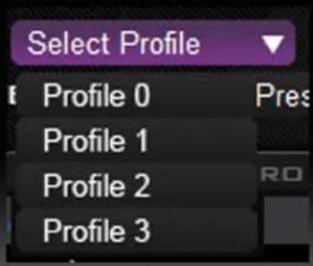 Select Profile Profile 0 Pres Profile 1 Profile 2 Profile 3