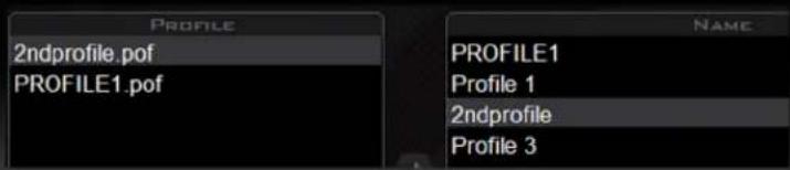 PROFILE 2ndprofile.pof PROFILE1.pof PROFILE1 Profile 1 2ndprofile Profile 3 NAME