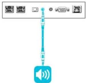 Diagram showing audio device interface with speaker icon and control buttons