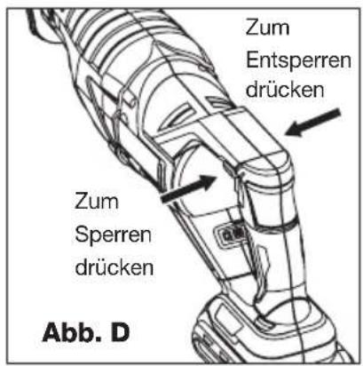 Zum Entsperren drücken Zum Sperren drücken Abb. D