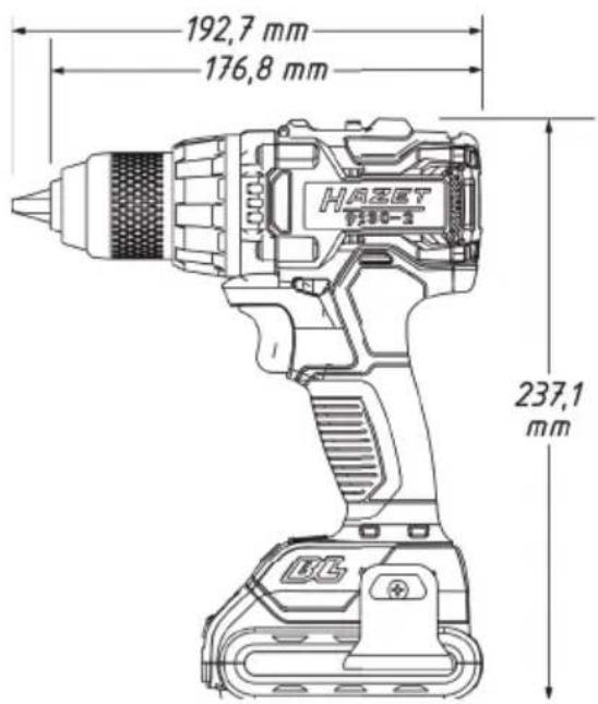 192,7 mm 176,8 mm HAEST 1180-2 237,1 mm
