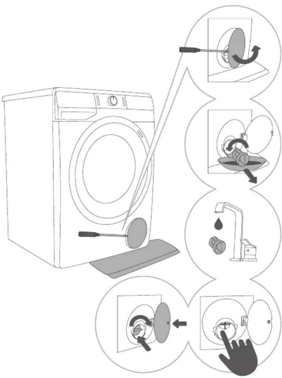 GORENJE WNHEI84APS - REINIGUNG DES PUMPENFILTERS - 1