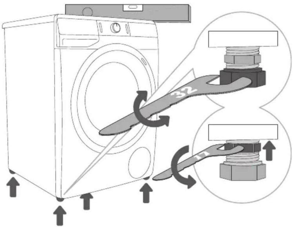 GORENJE WNHEI84APS - EINSTELLUNG DER GERÄTEFÜSSE - 1