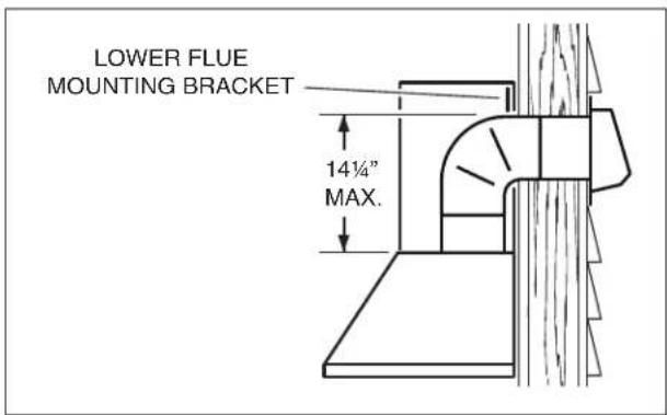 LOWER FLUE MOUNTING BRACKET 14¼" MAX.