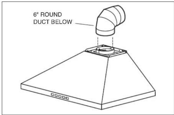 6" ROUND DUCT BELOW