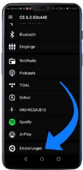 CS 6.3-00c440 Bluetooth Eingänge WebRadio Podcasts TIDAL Qobuz HIGHRESAUDIO Spotify AirPlay Einstellungen