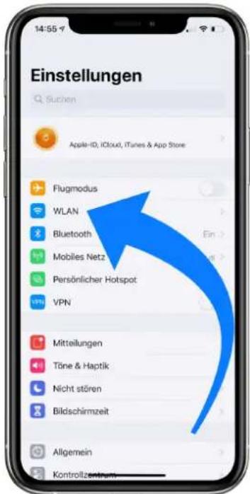 Einstellungen Suchen Apple-ID, iCloud, iTunes & App Store Flugmodus WLAN Bluetooth Mobiles Netz Persönlicher Hotspot VPN Mitteilungen Töne & Haptik Nicht stören Bildschirmzeit Allgemein Kontrollzentrum