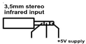 3,5mm stereo infrared input +5V supply