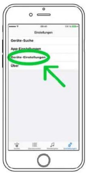 Einstellungen Geräte-Suche App-Einstellungen Geräte-Einstellungen Über