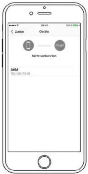 Zurück Geräte AVM Nicht verbunden AVM 192.168.178.SR