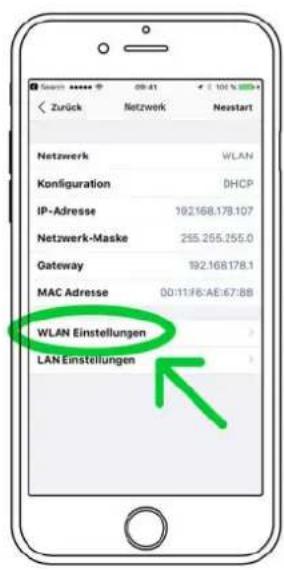Zurück Netzwerk Neustart Netzwerk WLAN Konfiguration DHCP IP-Adresse 192.168.178.107 Netzwerk-Maske 255.255.255.0 Gateway 192.168.178.1 MAC Adresse 00:11:46:AE:67:88 WLAN Einstellungen LAN Einstellungen