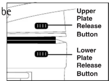 be Upper Plate Release Button Lower Plate Release Button