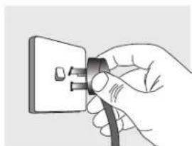 Hand holding a plug with three leads, no text or symbols visible
