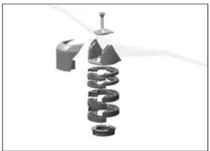 Abstract 3D illustration of a mechanical component with no text or symbols