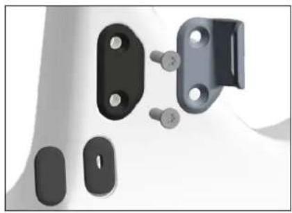 Exploded view of a mechanical component with multiple mounting brackets and adjustment knobs (no text or symbols visible)