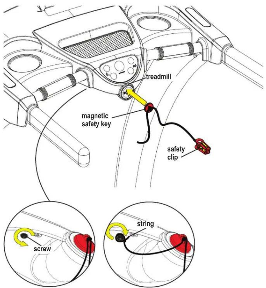 treadmill magnetic safety key safety clip screw string