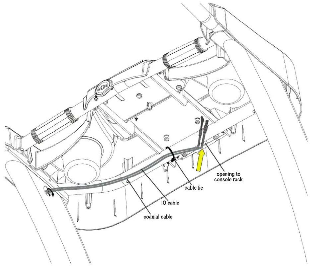 coaxial cable IO cable cable tie opening to console rack