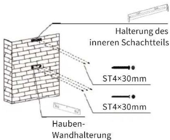 Halterung des inneren Schachtteils ST4×30mm ST4×30mm Hauben- Wandhalterung