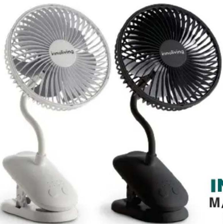 Innoliving INN-526B - VENTILATORE RICARICABILE DA TAVOLO CON CLIP RECHARGEABLE TABLE ELECTRIC FAN WITH CLIP - 1