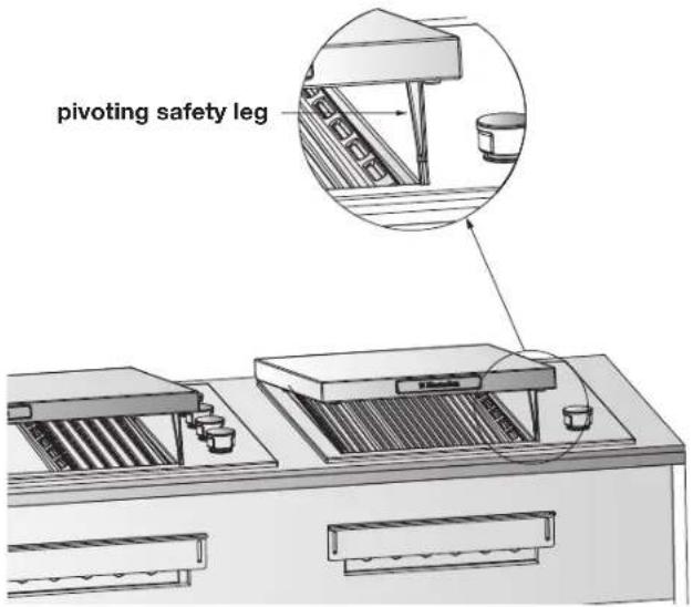 pivoting safety leg