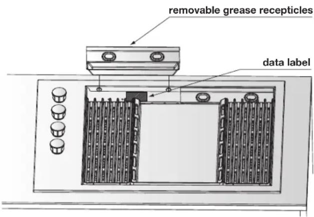 removable grease recepticles data label