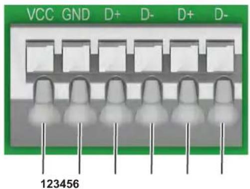 VCC GND D+ D- D+ D- 123456