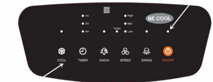 1H 2H 4H High Mid Turbo Low BE COOL COOL TIMER ANION SPEED SWING ON/OFF