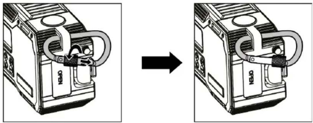 Diagram showing device port connection before and after assembly, with Chinese labels indicating 'OPEN' and 'OPEN'.