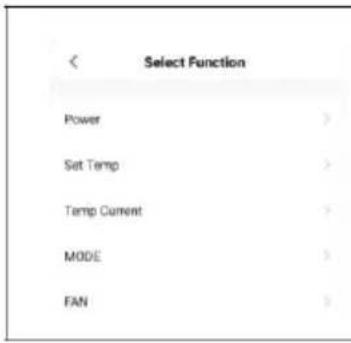 Select Function Power Set Temp Temp Current MODE FAN