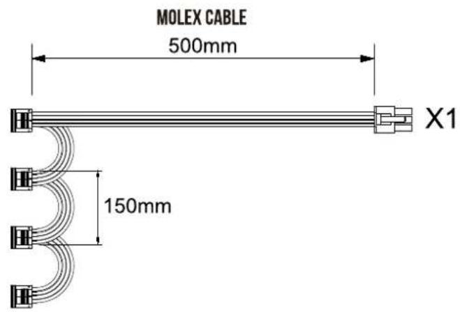 MOLEX CABLE 500mm X1 150mm