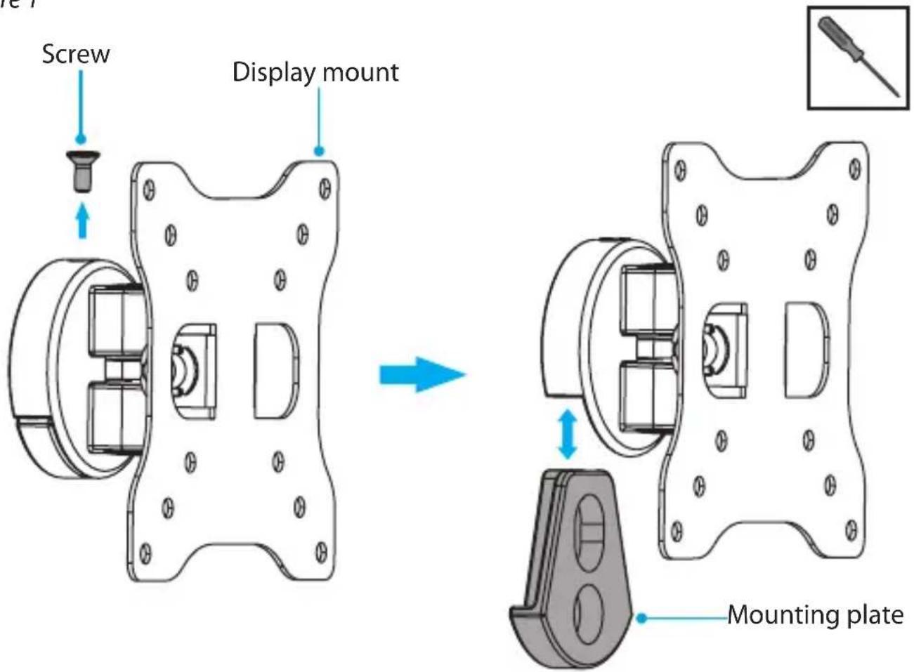 Screw Display mount Mounting plate