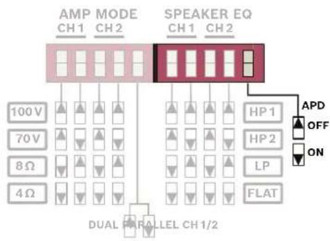 DYNACORD V600:2 - Set the energy safe option (APD) - 1
