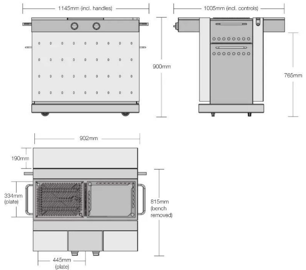ELECTROLUX Fuego EQMF100AS - Dimensions - 1