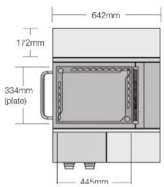 642mm 172mm 334mm (plate) 445mm
