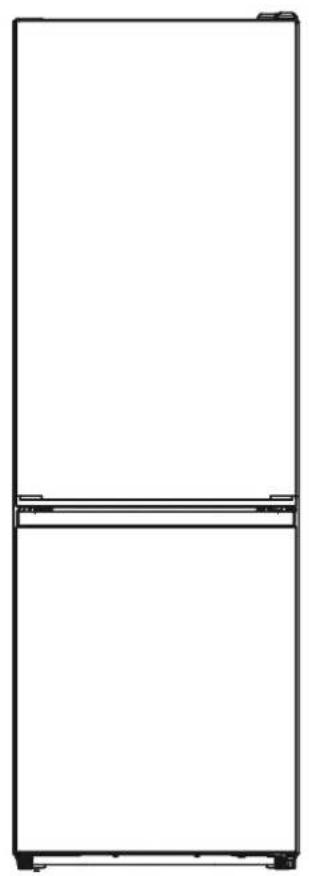 Simple line drawing of a refrigerator front view (no text or symbols)