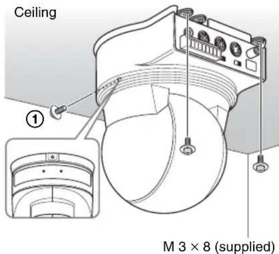 Ceiling ① M 3 × 8 (supplied)